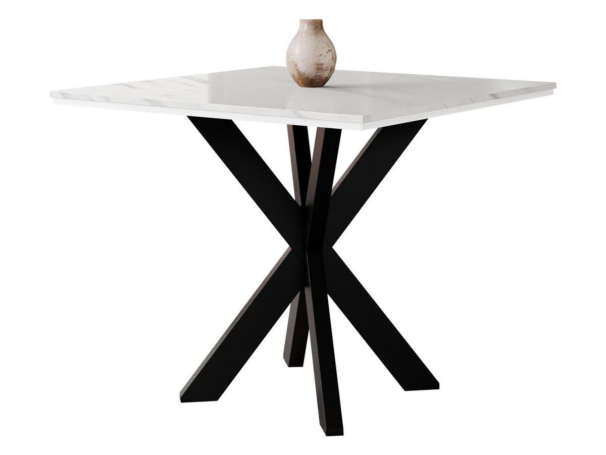 ESSTISCH Paro - Schwarz/Weiß, Holzwerkstoff/Metall (90/90/74cm) - MIRJAN24
