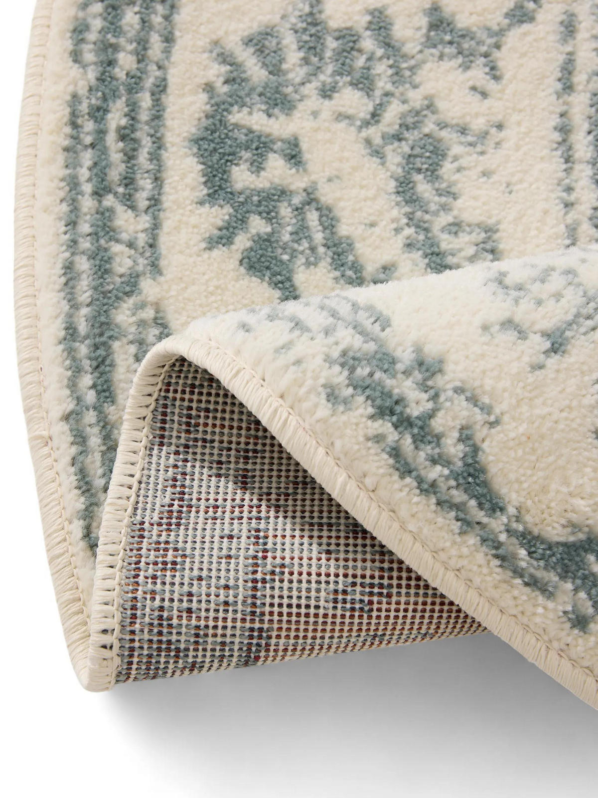 VINTAGE-TEPPICH Suki ø 120 cm rund - Creme/Mintgrün, Kunststoff (120/120cm) - benuta
