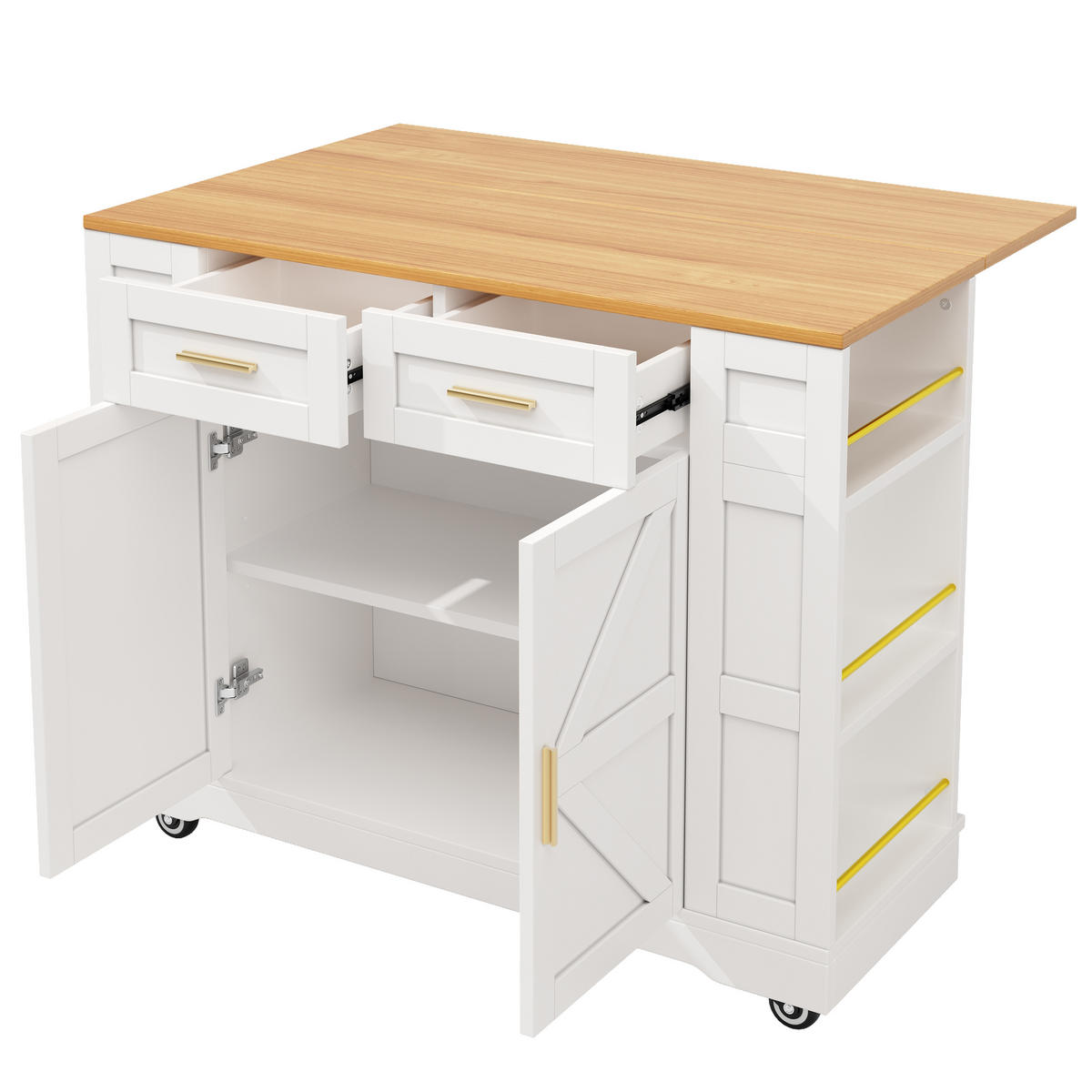 KÜCHENINSEL Weiß 120/65/90 cm - Weiß, Holzwerkstoff (65/90/120cm) - Urban Meuble
