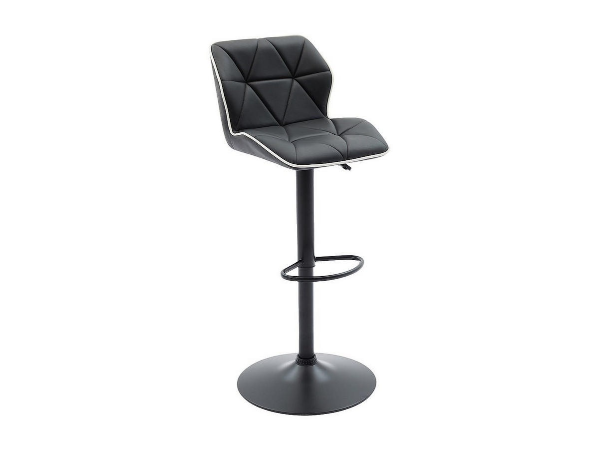 BARHOCKER - 45 cm x 51 cm - Kunstleder - Schwarz CALVIN - Schwarz, Leder (45/109/51cm) - Vente-Unique