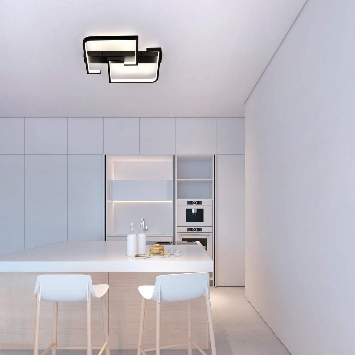 LED DECKENLEUCHTE Crosby 42/37/5 - Schwarz, Metall (42/37/5cm) - Nettlife