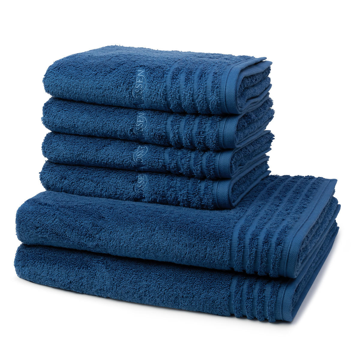 FROTTIERSET Vienna Style Supersoft 6-teilig - Dunkelblau, Textil (50/100cm) - Vossen
