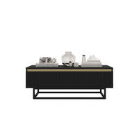 KONFERENCIJSKI STOL Selene mat crna 109 cm s metalnim okvirom - crna, drvni materijal/metal (50/109/39cm) - Meble Lindner