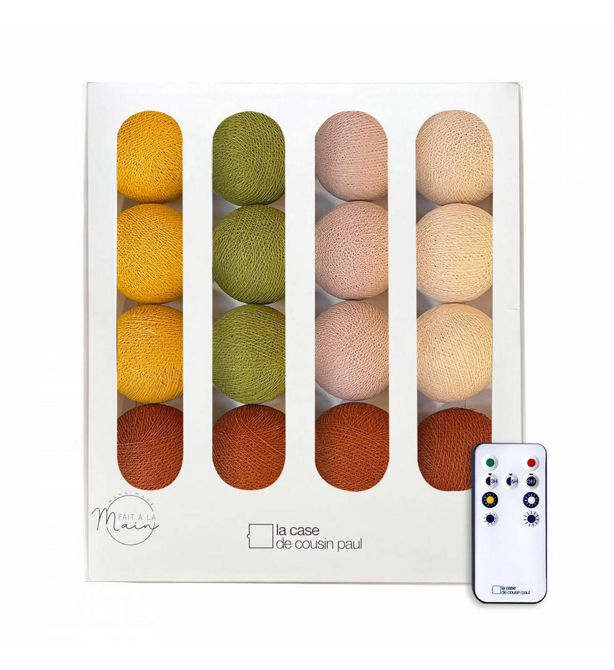 LICHTERKETTE LED Boxen - Ophelia - Khaki - Dunkelgrün, Textil (165cm) - La case du cousin paul