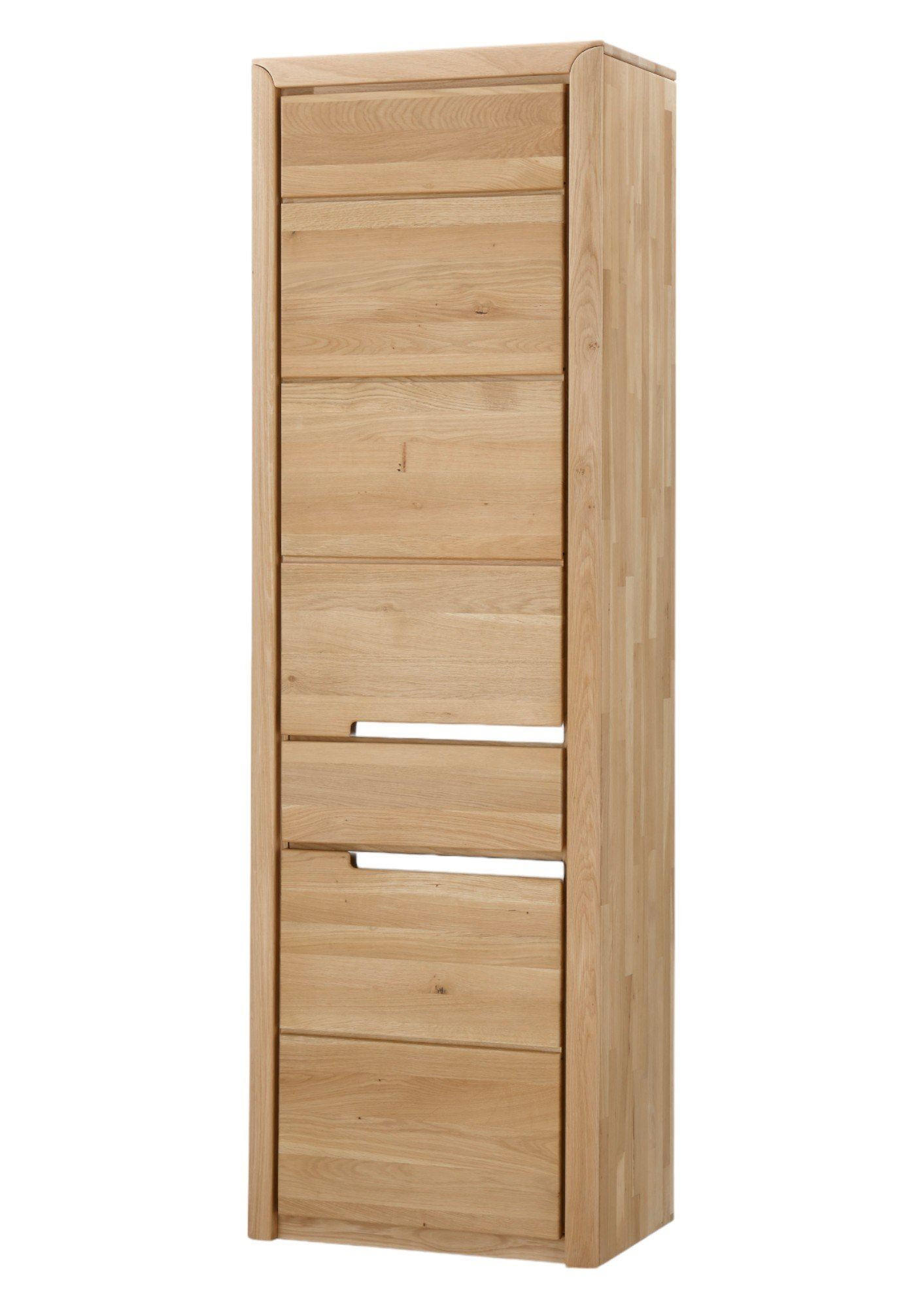 STAURAUMSCHRANK Ianka 63x198x41 aus Massivholz Wildeiche Bianco geölt - Wildeiche, Holz (63/198/41cm) - 58aufmkessel