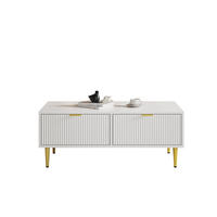 COUCHTISCH aus MDF 100x50x40 cm in Weiß mit 2 Schubladen - Weiß, Holzwerkstoff (100/50/40cm) - Modfu
