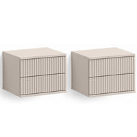 SCHWEBENDER NACHTTISCH RECTUS II 2-er Set, Kaschmir - Kaschmir, Holzwerkstoff (40/30/38.5cm) - KONSIMO®