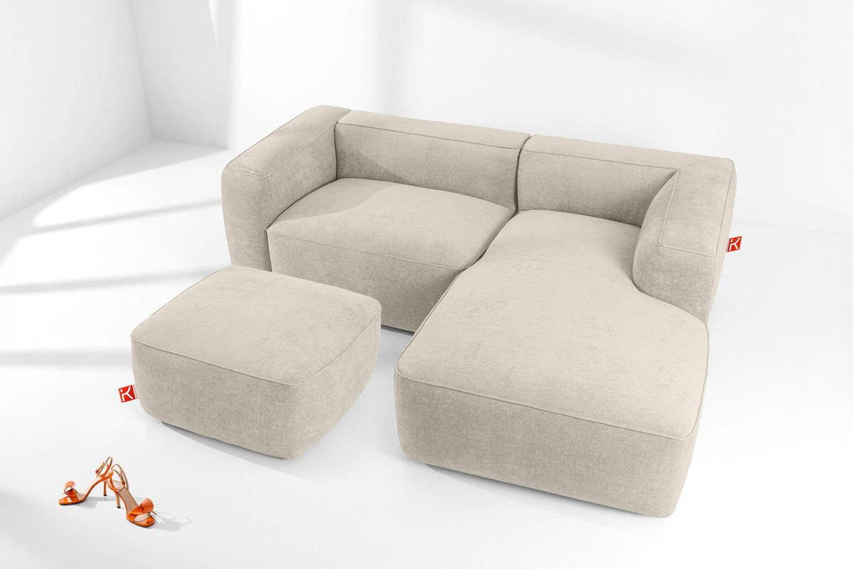 SITZHOCKER FUBBO, Ecru - Ecru, Holz/Holzwerkstoff (80/44/80cm) - KONSIMO®