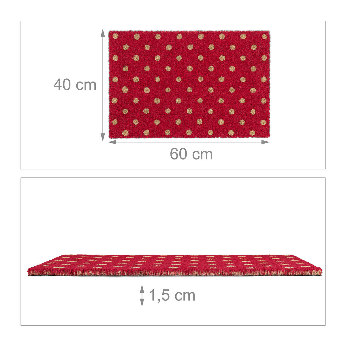 FUSSMATTE - Rot, Kunststoff/Textil (40/60cm) - Relaxdays
