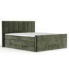 BOXSPRINGBETT Ava Olivenfarbe 140/200 cm - Schwarz/Olivgrün, Holz/Holzwerkstoff (140/200cm) - Maison de Reve
