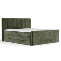 BOXSPRINGBETT Ava Olivenfarbe 140/200 cm - Schwarz/Olivgrün, Holz/Holzwerkstoff (140/200cm) - Maison de Reve