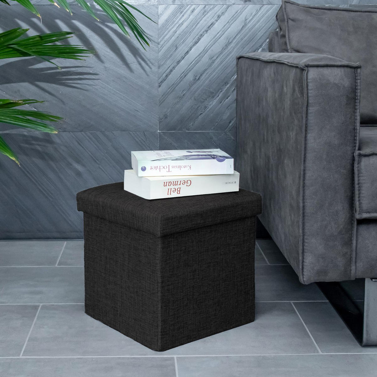 SITZBOX Faltbar 30/30/30 cm (Schwarz) - Schwarz, Textil (30/30/30cm) - Intirilife