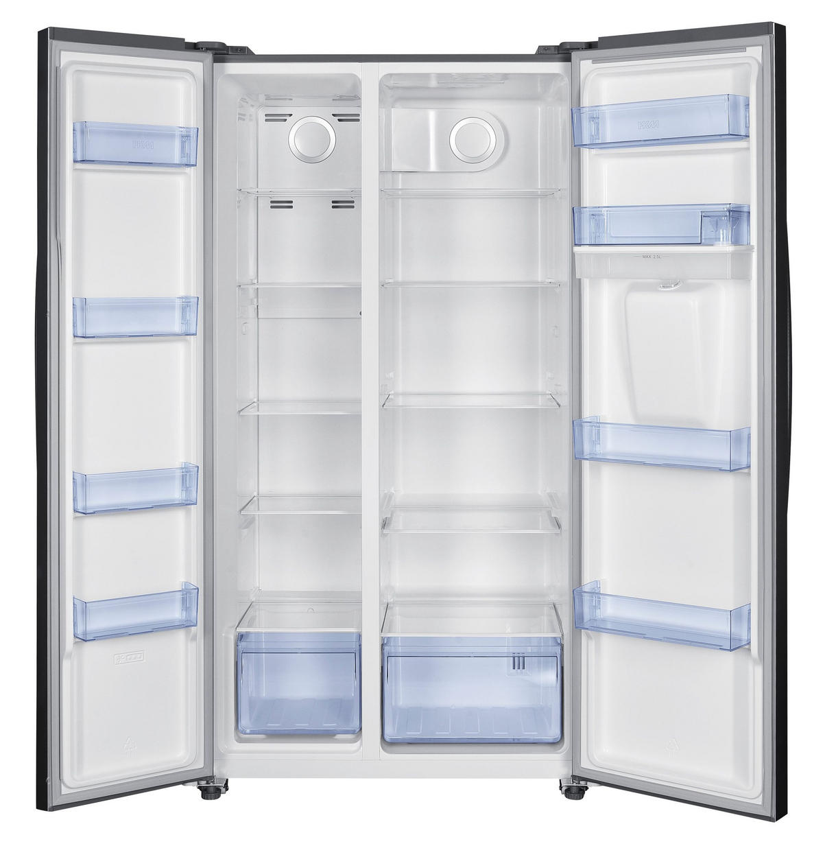 KÜHLSCHRANK KHSBS510DNFWDDIX Side by Side - 529 L, Wasserspender - Silberfarben, Kunststoff (91/177/67cm) - PKM