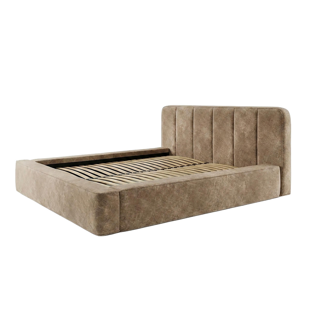 POLSTERBETT BEJO 160x200 cm, Hellbraun - Braun, Textil (200/160cm) - Fedve