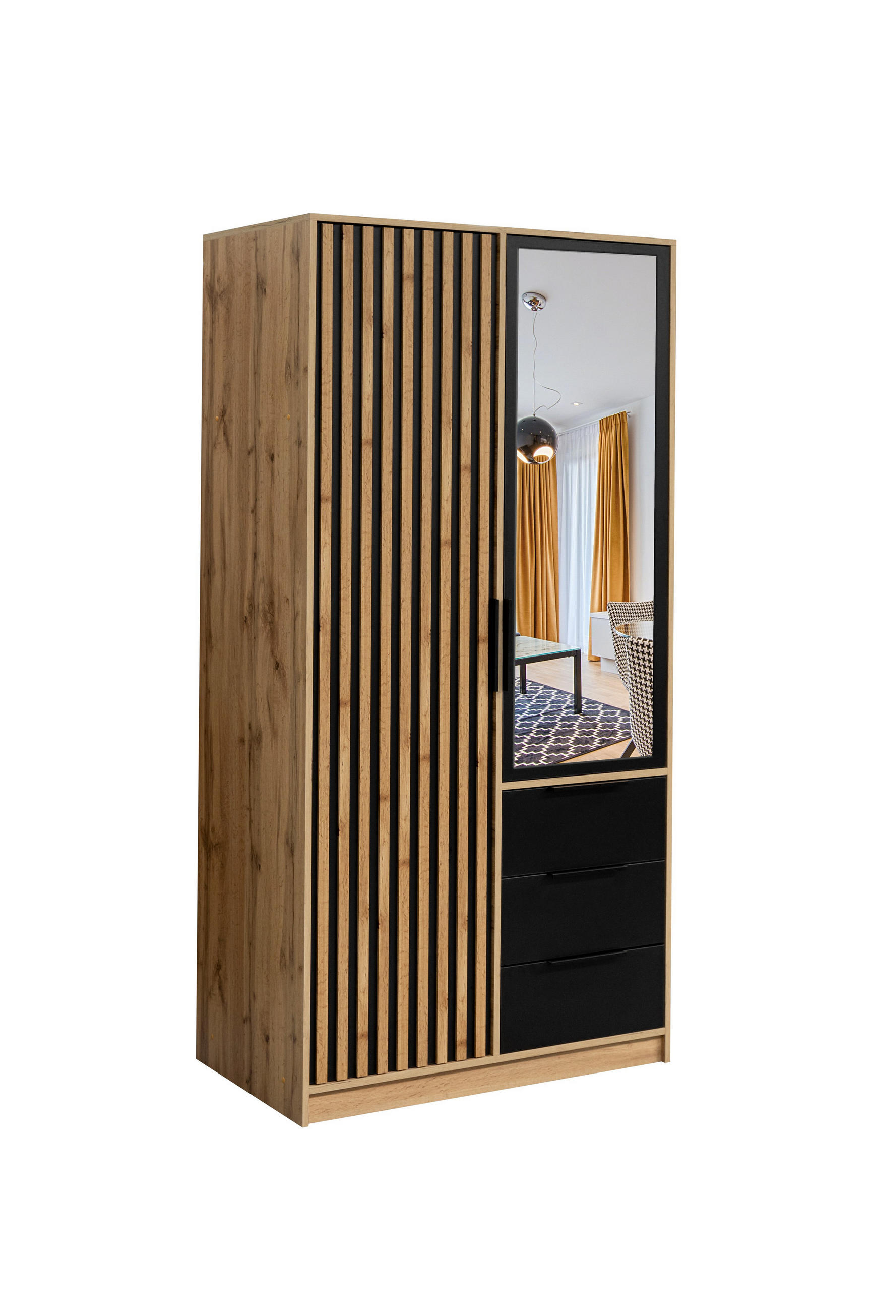 Masseno Drehtürenschrank Eiche Wotan 100x200x57.5 cm