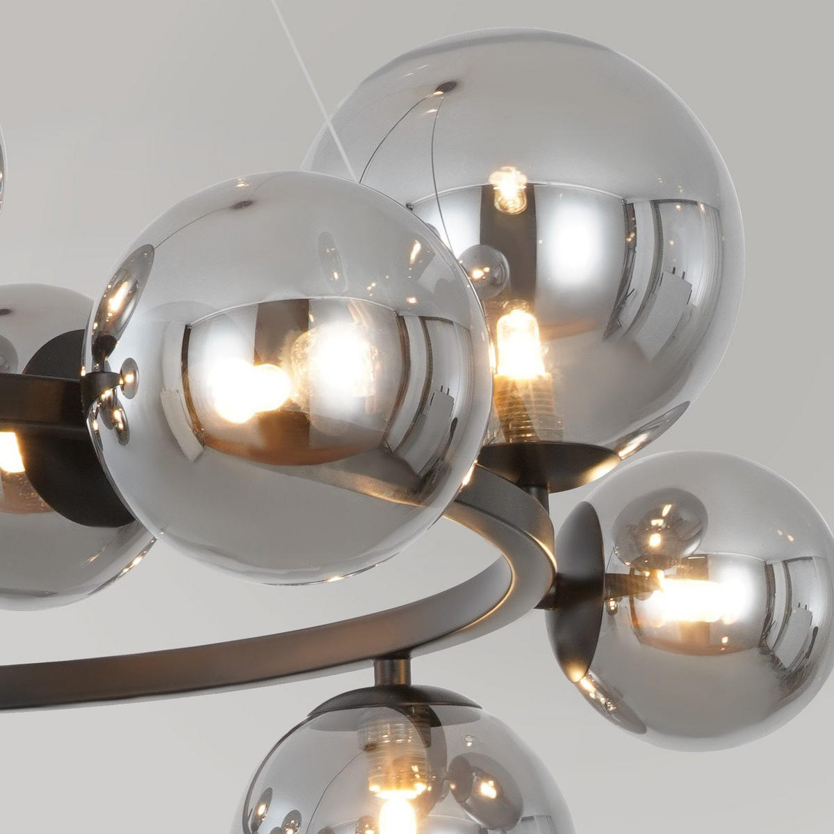 PENDELLEUCHTE Lily 80/80/180 cm - Schwarz, Metall (80/80/180cm) - ZMH