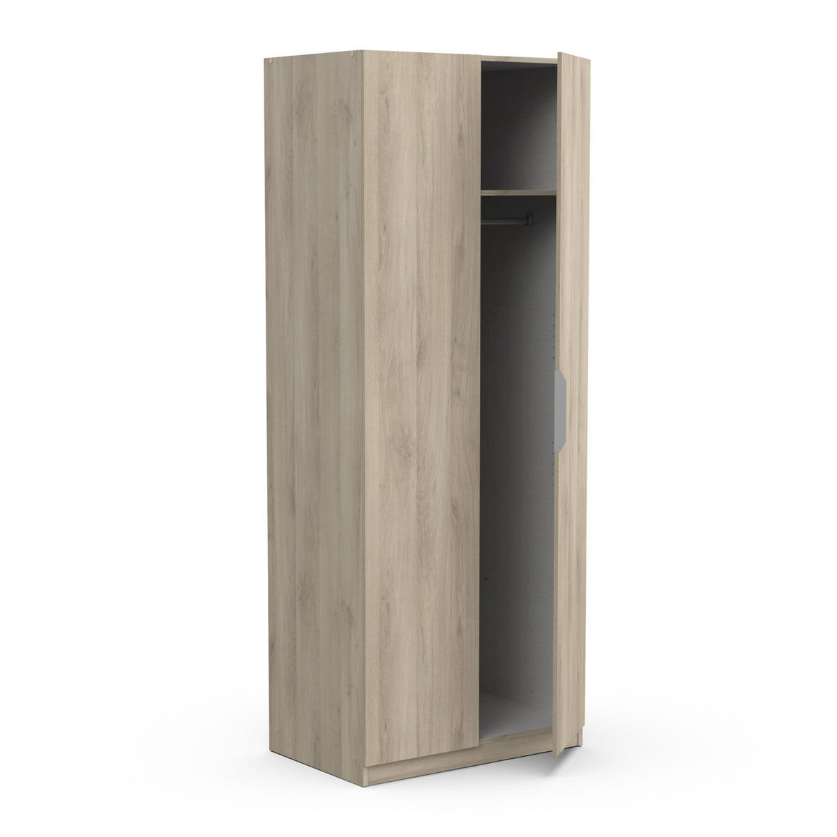 KLEIDERSCHRANK, 2 Türen - GHOST - Eiche - 79,4 x 51,1 x 203 cm - Beige, Holz (51.1/203/79.4cm) - Demeyere