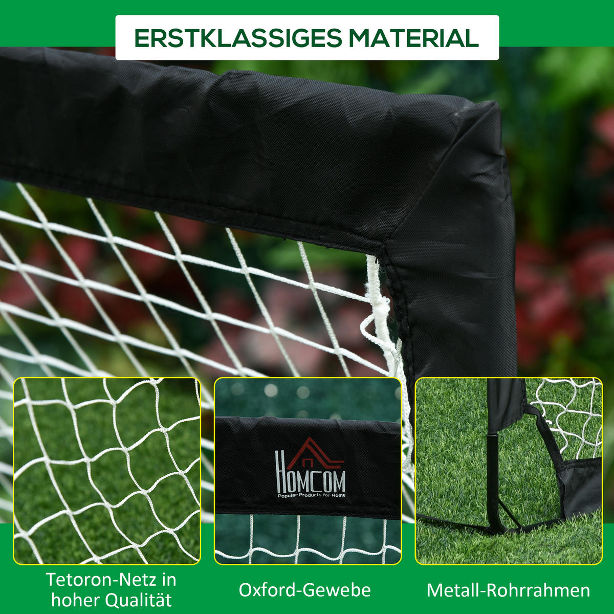 FUSSBALLTOR, Stahl, Schwarz, 186 x 90 x 89 cm - Schwarz, Metall (90/186cm) - HOMCOM