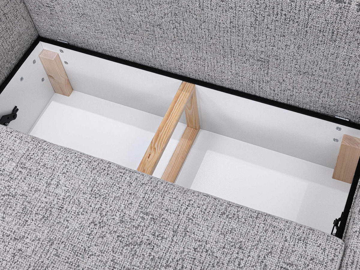 ECKSCHLAFSOFA Lorenzo - Hellbraun/Schwarz, Holz/Kunststoff (260/165cm) - MIRJAN24