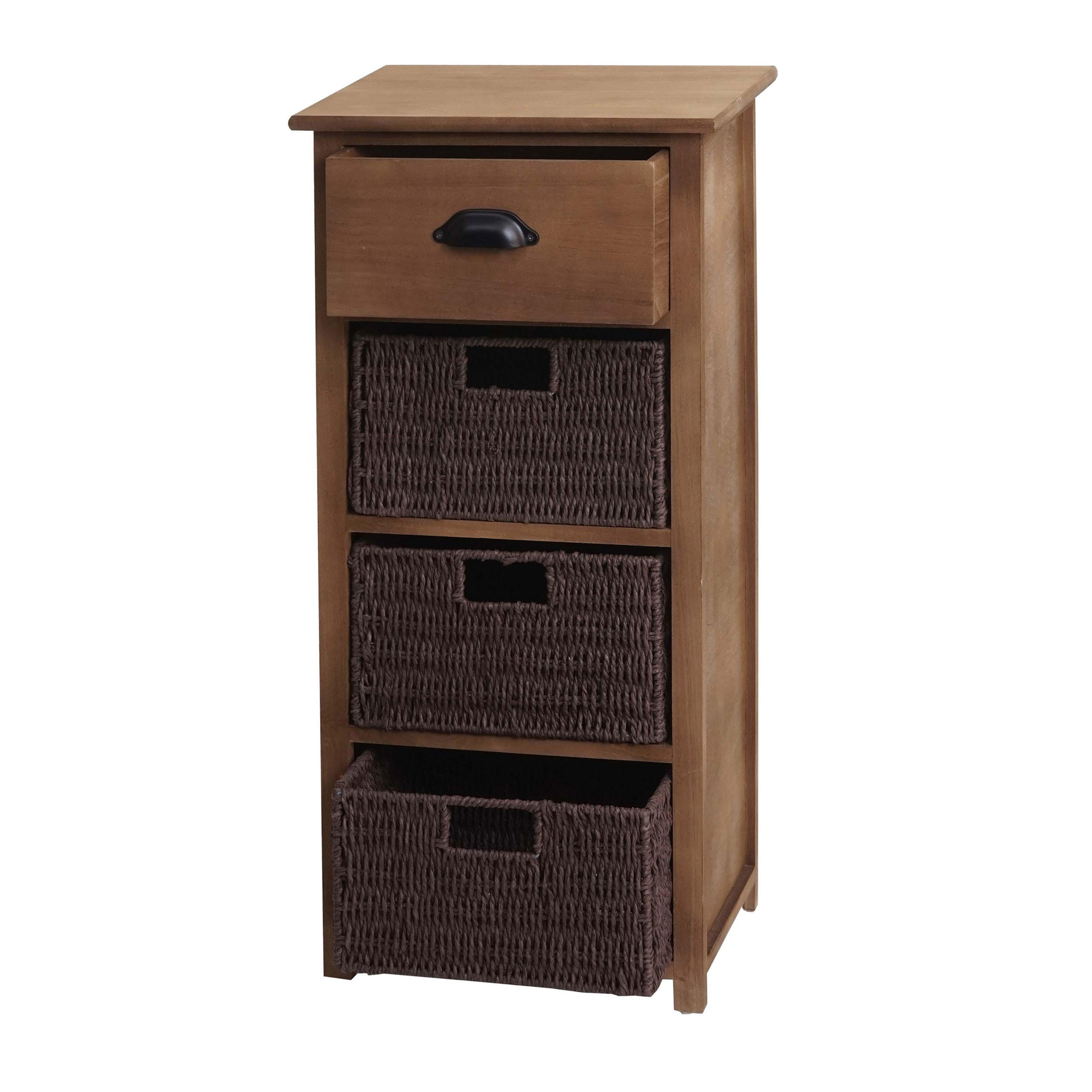 KOMMODE MIT KÖRBEN Dunkelbraun - Dunkelbraun, Holz (40/83/29cm) - MCW
