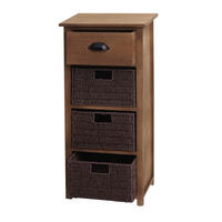 KOMMODE MIT KÖRBEN Dunkelbraun - Dunkelbraun, Holz (40/83/29cm) - MCW