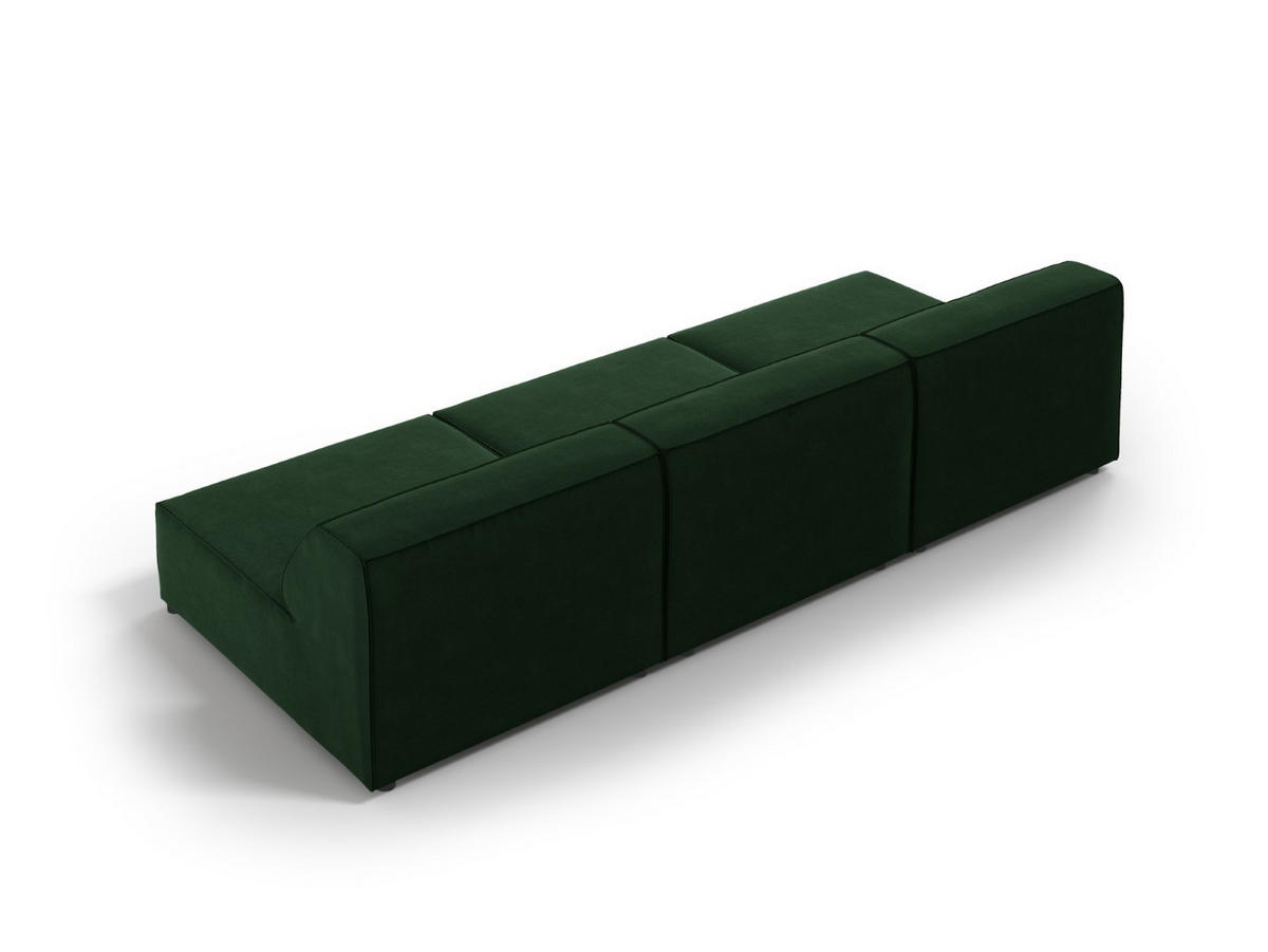 SOFA Jodie aus Samt flaschengrün 3 Sitzplätze - Dunkelgrün, Textil (240/70/102cm) - Micadoni