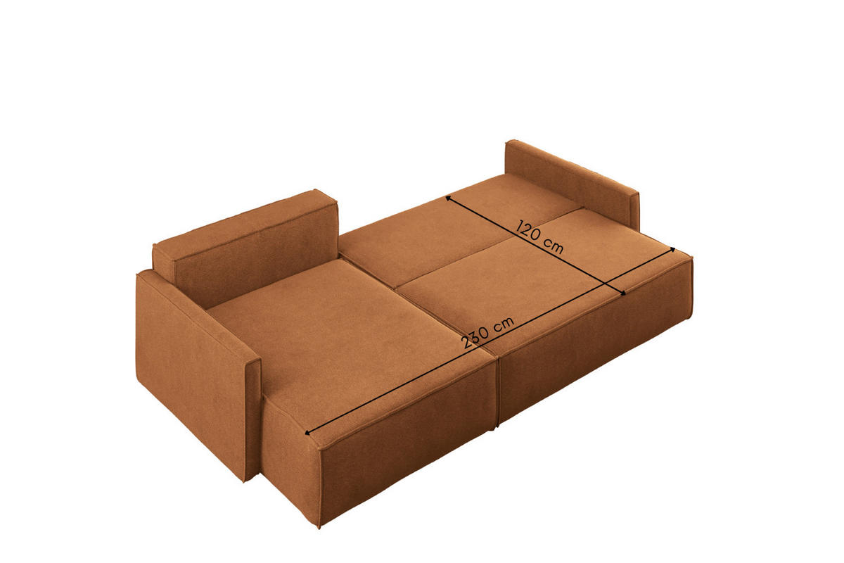SCHLAFSOFA Carlos L-Form, Ecksofa Mit Bettkasten Und Schlaffunktion Stoff Salvador Links Braun - Braun, Holz/Textil (142/83/250cm) - Kaiser Möbel