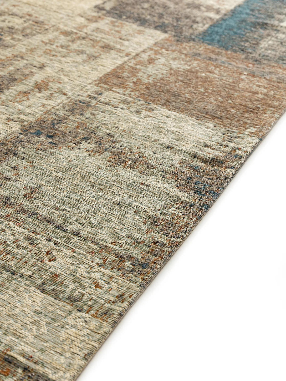 FLACHGEWEBETEPPICH Frencie Beige/Blau 80x165 cm - Beige, Textil (80/165cm) - benuta Nest