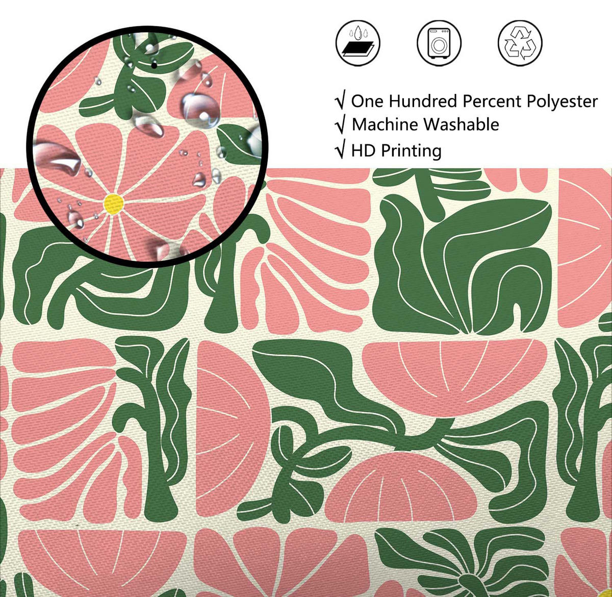 DUSCHVORHANG Boho geometrisch abstrakt floral Polyester wasserdicht mit Haken - Multicolor, Textil (180/180cm) - MCBOSON