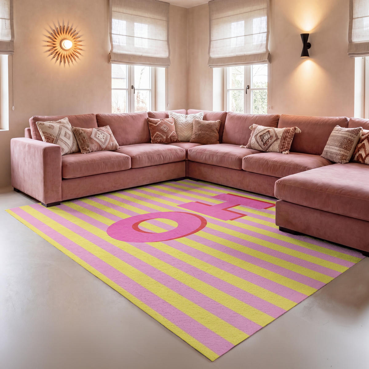 TEPPICH - Text - Streifen - Rosa - 150x230 cm - Pink, Kunststoff/Textil (150/0.4cm) - OnlyWow