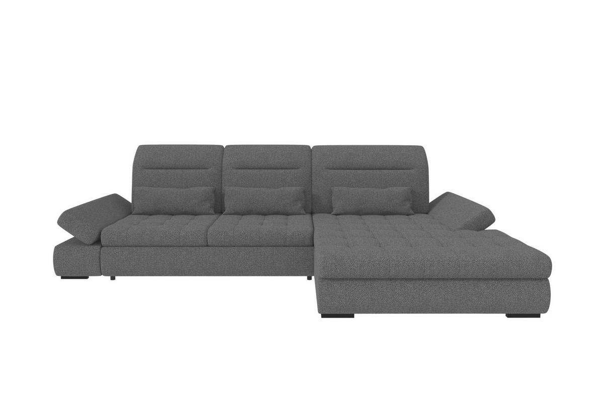 ECKSOFA Toscana Plus Strukturstoff inkl. Schlaffunktion - Anthrazit, Textil (300/179cm) - 99rooms