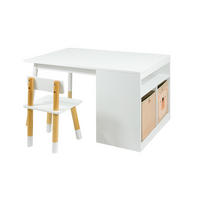 KINDERTISCH UND STÜHLE Weiß 90/60/53 2er-Set - Weiß, Holz (90/53/60cm) - Mobili Rebecca