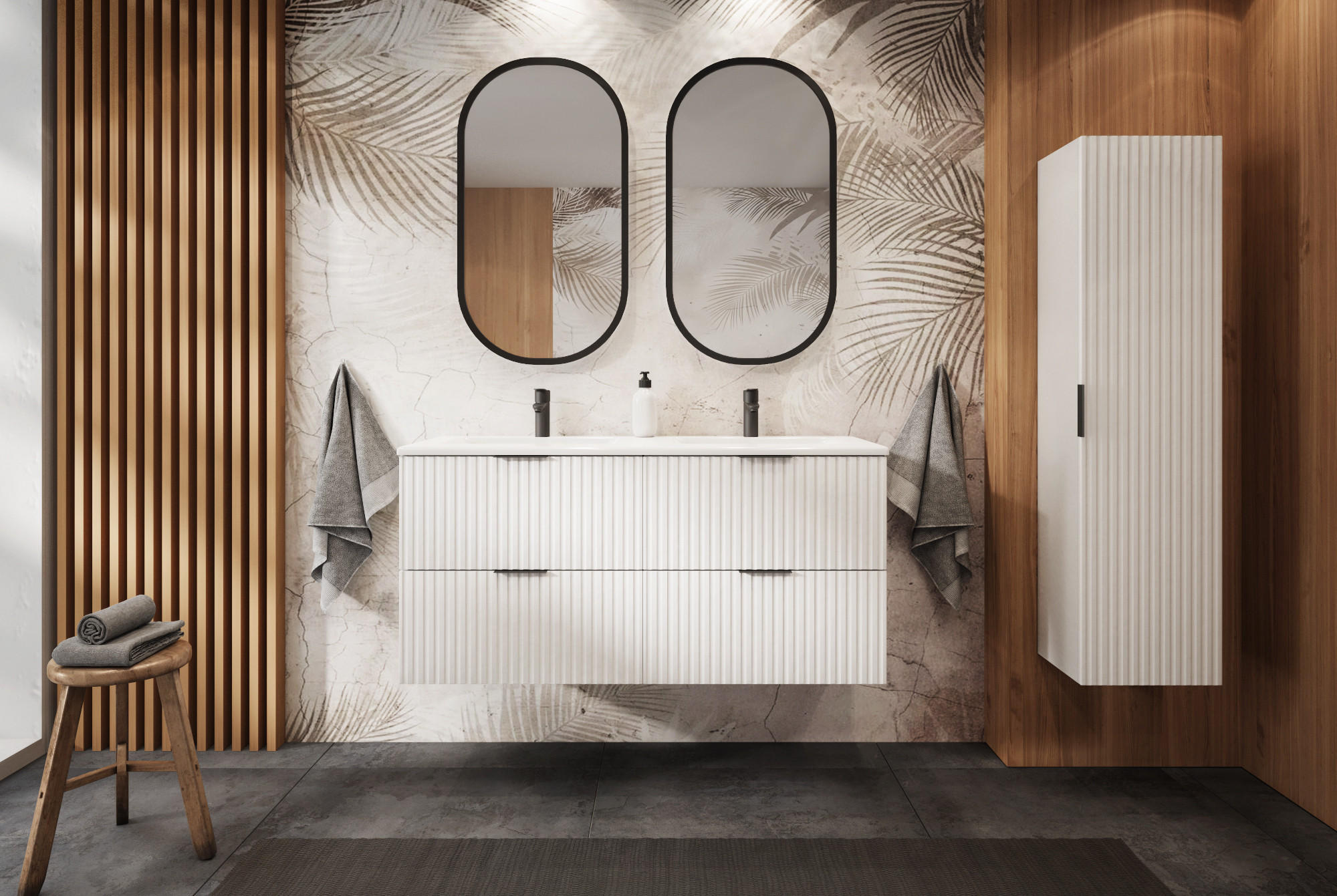 WASCHBECKUNTERSCHRANK Weiß matt 120/57/46 cm - Weiß, Holzwerkstoff (120/57/46cm) - Rodan