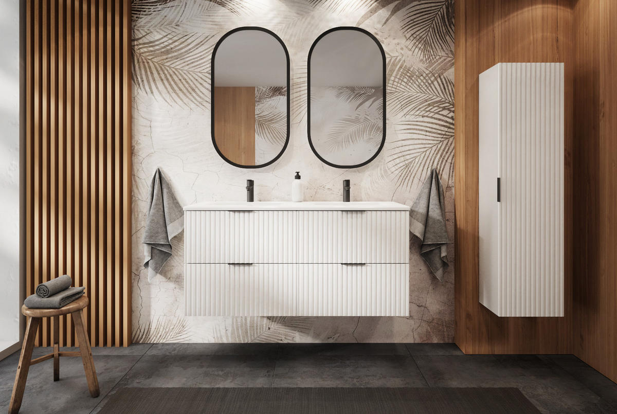 WASCHBECKUNTERSCHRANK Weiß matt 120/57/46 cm - Weiß, Holzwerkstoff (120/57/46cm) - Rodan