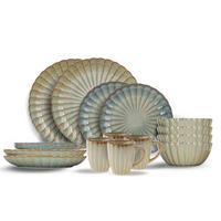 GESCHIRRSET16-TEILIG GESCHIRRSETAstera Ocean - 16-teilig / 4 Personen - 4 Speiseteller, 4 SUPPENTELLER, 4 Schalen und 4 Tassen - Blau, Keramik (2/2/1cm) - Cosy & Trendy
