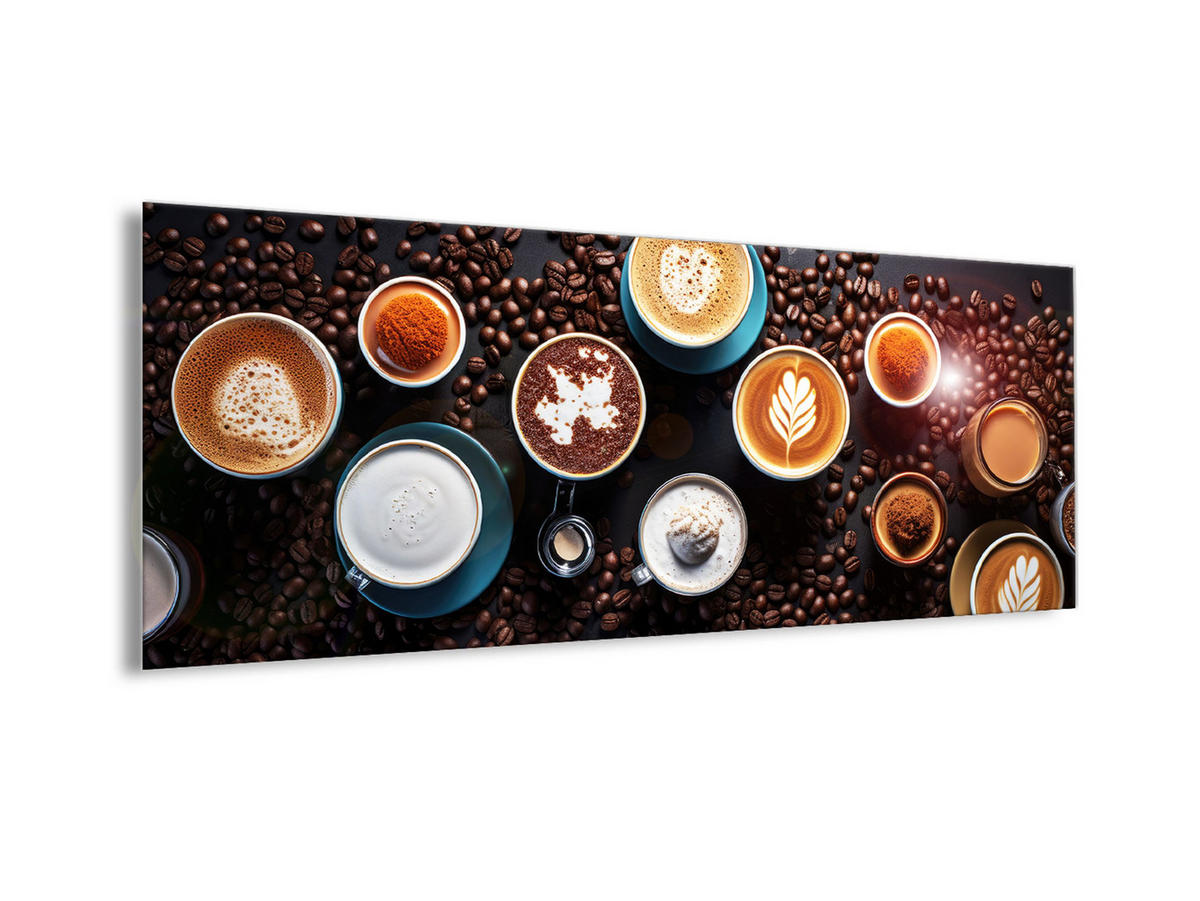 GLASBILD 80x30 cm Küche Kaffee modern - Braun, Glas (80/30cm) - artissimo