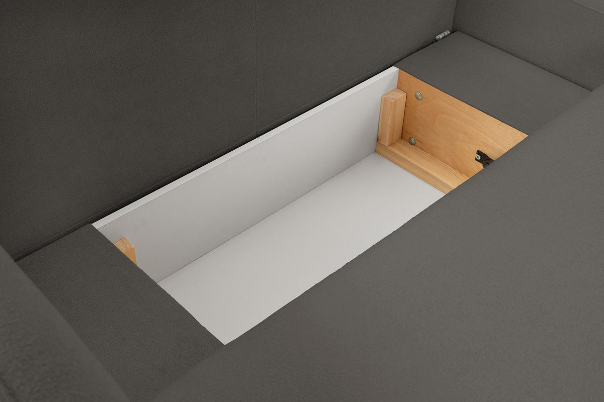 ECKSOFA Olena - Dunkelgrau (Sicuro 80) - Dunkelgrau, Holzwerkstoff (248/174cm)