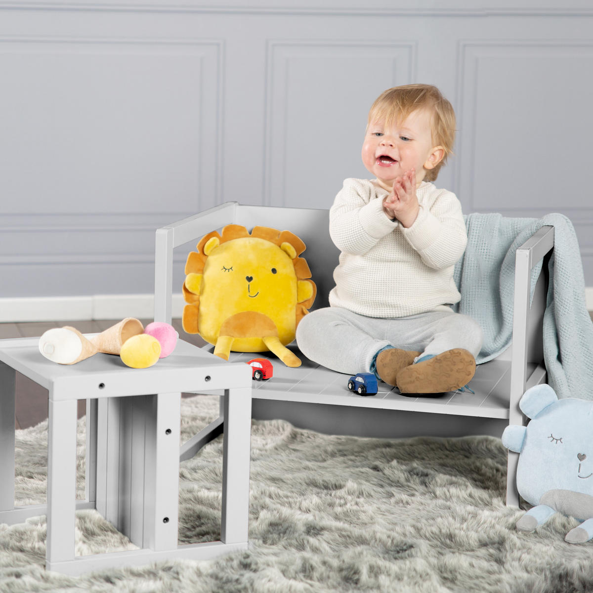 KINDERSITZGRUPPE - Grau, Holzwerkstoff (57/30/44cm) - Roba