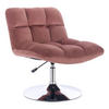 LOUNGESESSEL LAUREL Samt Altrosa - Silberfarben/Altrosa, Textil/Metall (75/87/75cm) - SVITA