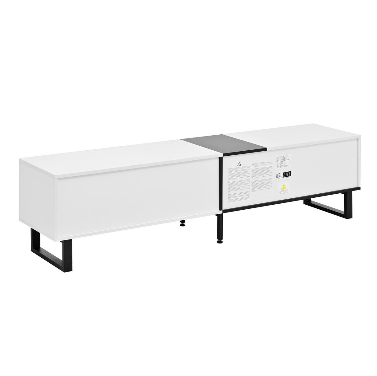 TV-LOWBOARD 180/38/45 cm mit Klappfach und 2 Türen in Weiß - Weiß, Holzwerkstoff (180/45/38cm) - BEAOK
