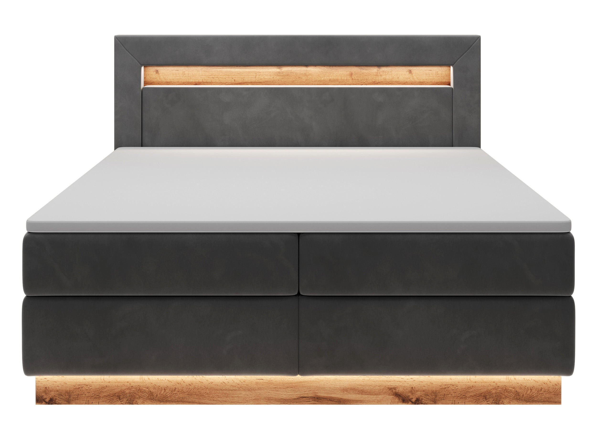 BOXBETT Promie Grafitgrau Velours 140/200 cm - Dunkelgrau, Textil (140/200cm) - Selsey
