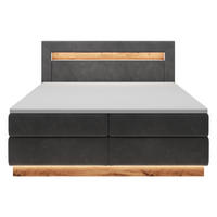 BOXBETT Promie Grafitgrau Velours 140/200 cm - Dunkelgrau, Textil (140/200cm) - Selsey
