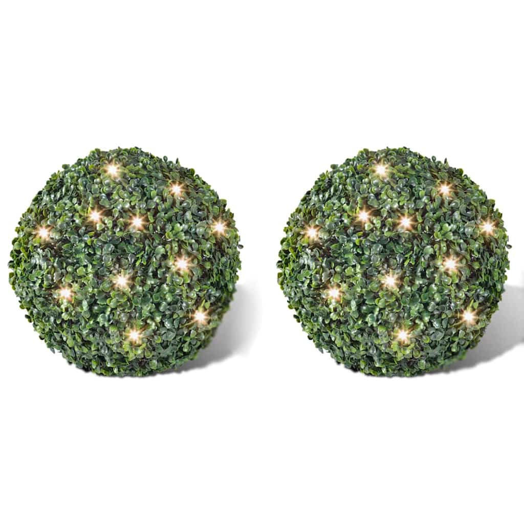 BUCHSKUGEL Ø 35Cm Kunstbaum Buchsbaumkugel+2Xsolar - Grün, Kunststoff (35/35/35cm) - vidaXL