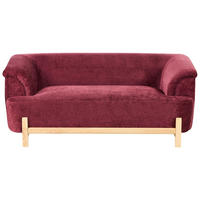 2-SITZER-SOFA Chenillegewebe Burgunderrot Alnor - Dunkelrot, Textil (162/67/85cm) - Beliani
