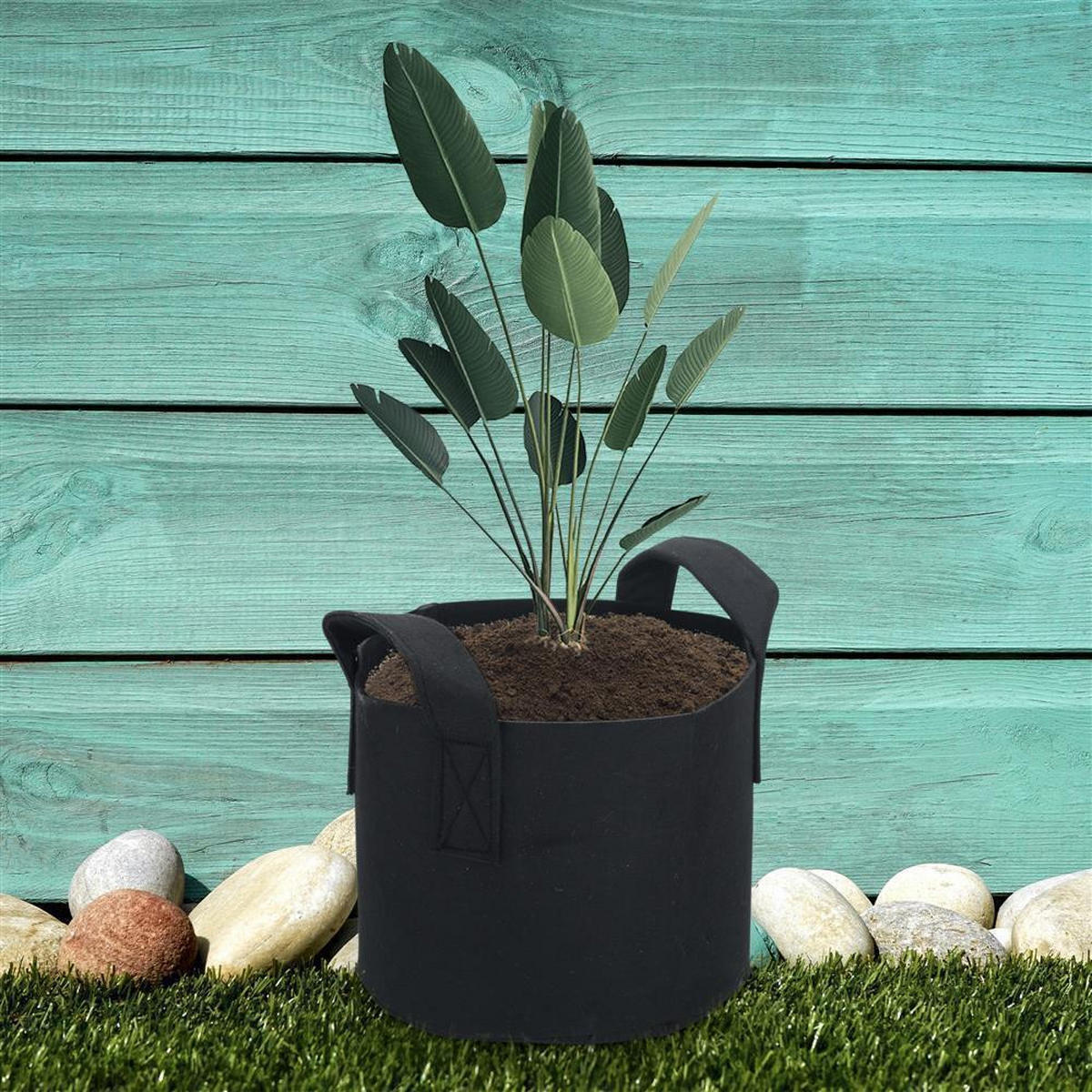 PFLANZSACK Vliesstoff 60/40 cm (2-tlg. Set) - Schwarz, Textil (40/60cm) - Intirilife