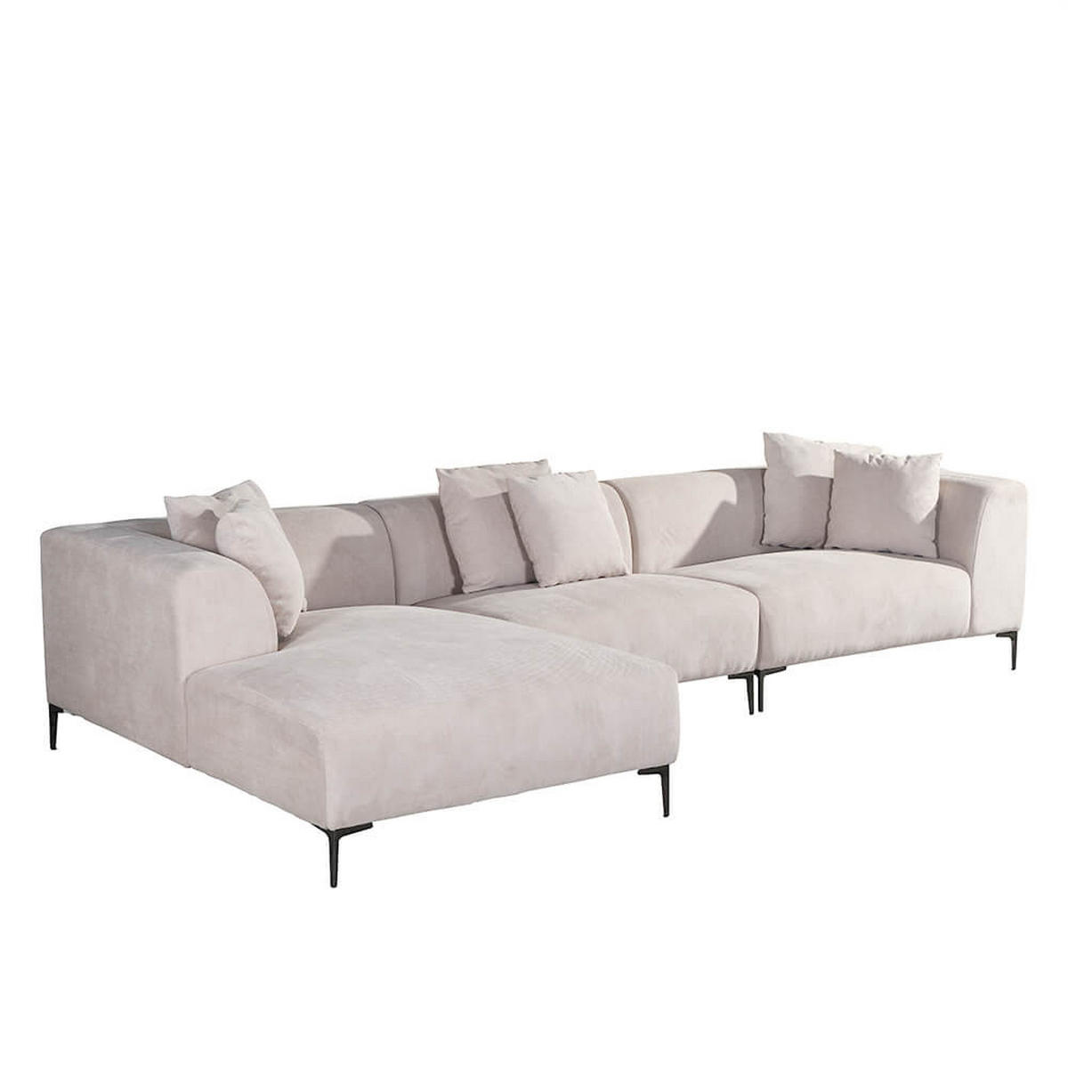 ECKSOFA TORINO - Links - Beige, Kunststoff (344/178cm) - Home Deluxe