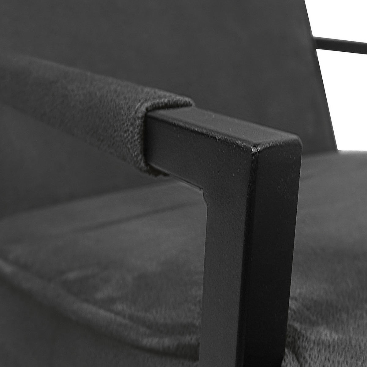 SESSEL - Strukturstoff / Metall - Dunkelgrau, Textil (66/74/82cm) - home24