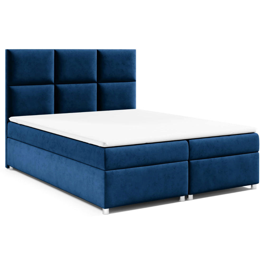 BOXBETT mit Bettkasten Trinity K-13 Bonellfederkern - Blau, Holz/Holzwerkstoff (200/200cm) - Best For Home