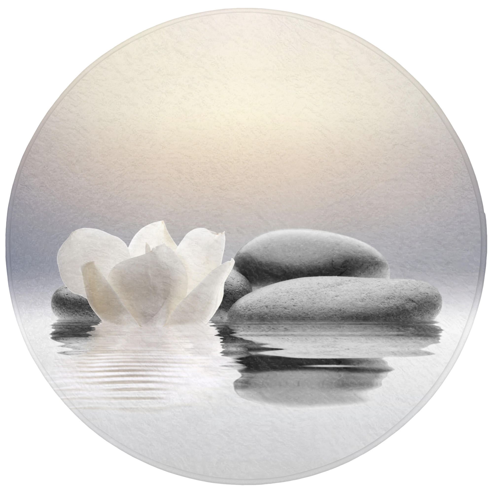 OnlyWow KOUPELNOVÁ PŘEDLOŽKA Kameny - Lotos - Bílý - Voda - Zen 70x70 cm