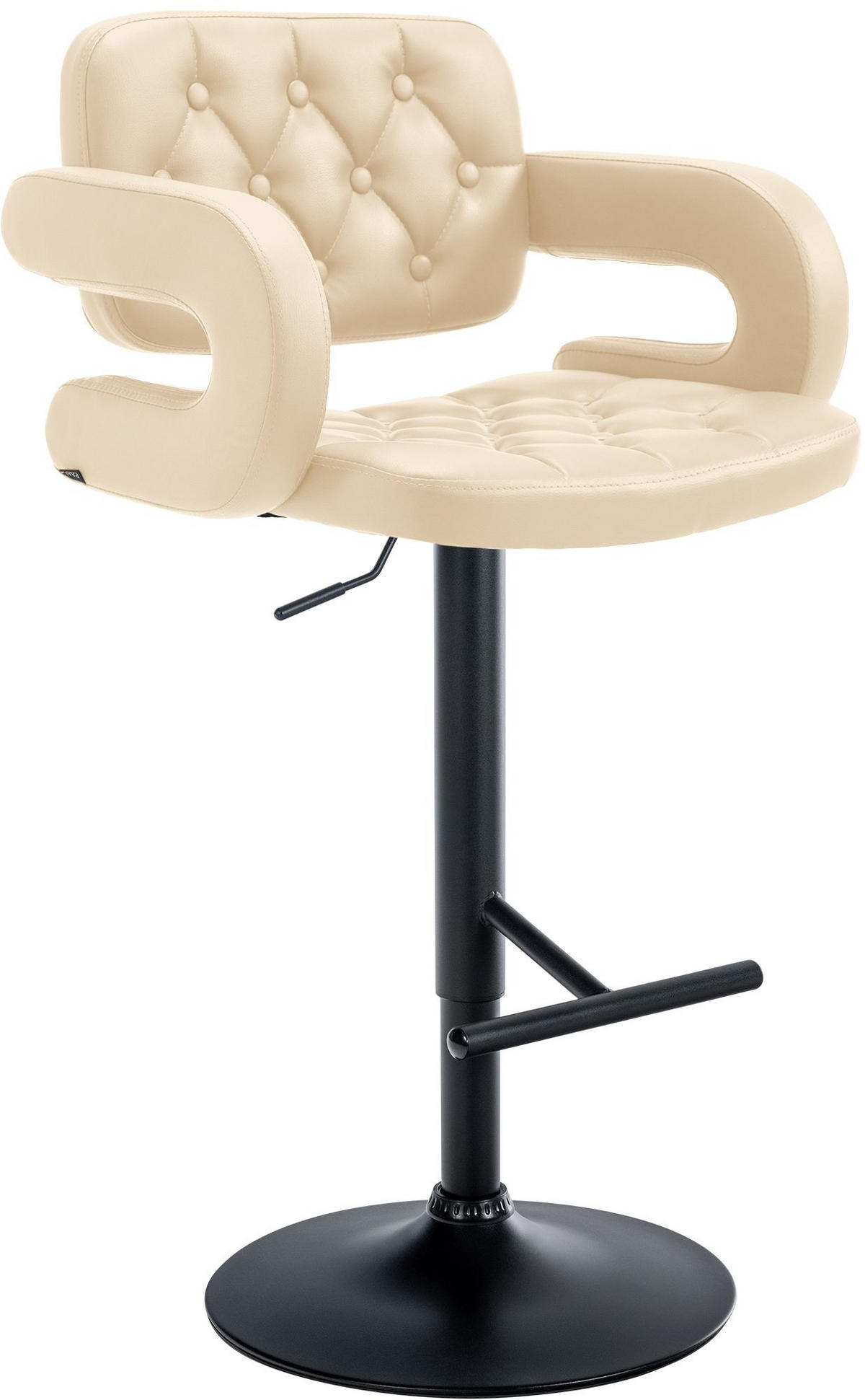 BARHOCKER Lederlook creme - Creme/Schwarz, Textil/Metall (62/103/55cm) - CLP